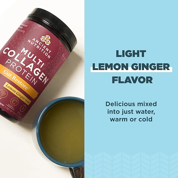 Ancient Nutrition Collagen Powder Protein Multi Collagen Protein Hydrolyzed Collagen Peptides Supports Skin and Nails Joint Supplement (Gut Restore 20 Servings)