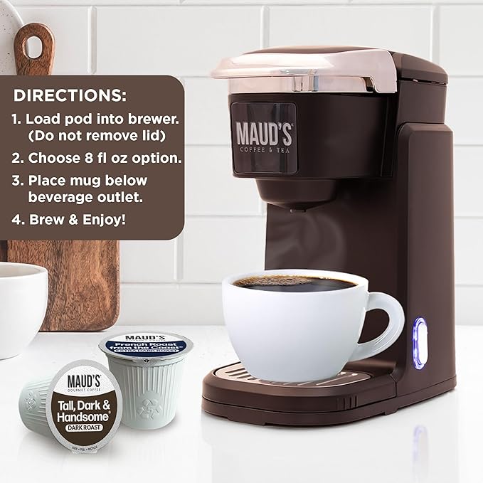 Maud's Dark Roast French Roast &amp Espresso Coffee Pods Bundle 54 ct Single Serve Pods – 100% Arabica Coffee Compatible with Keurig K Cups Maker