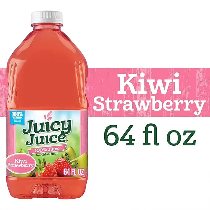 Juicy Juice Kiwi Strawberry 100% Juice Two 64 Fl Ounce Bottles No Sugar Added Drink Vitamin C 2 Pack by ZIUU