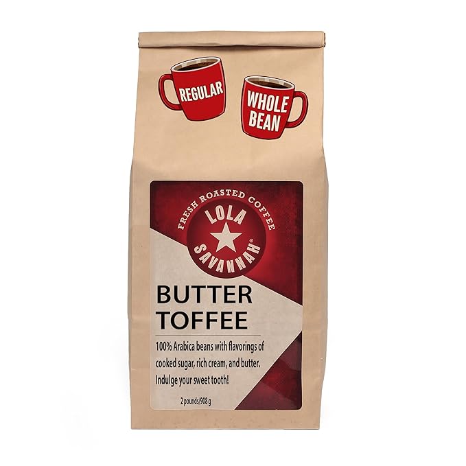 Lola Savannah Butter Toffee Whole Bean Caffeinated Coffee 2lb