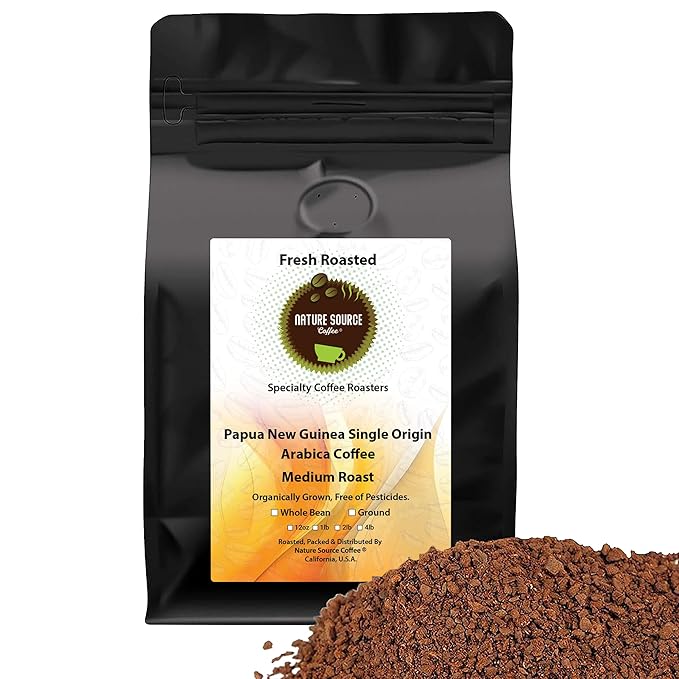 Papua New Guinea Single Origin Arabica Coffee Medium Roast Whole Bean 2lbs 1-Pack