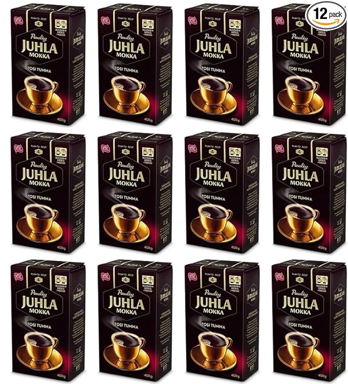 Paulig Juhla Mokka Tosi Tumma fine ground Coffee 12 Packs of 450g