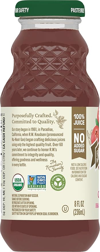 R.W. Knudsen Organic Just Cranberry Juice 8 fl oz (12 Pack)