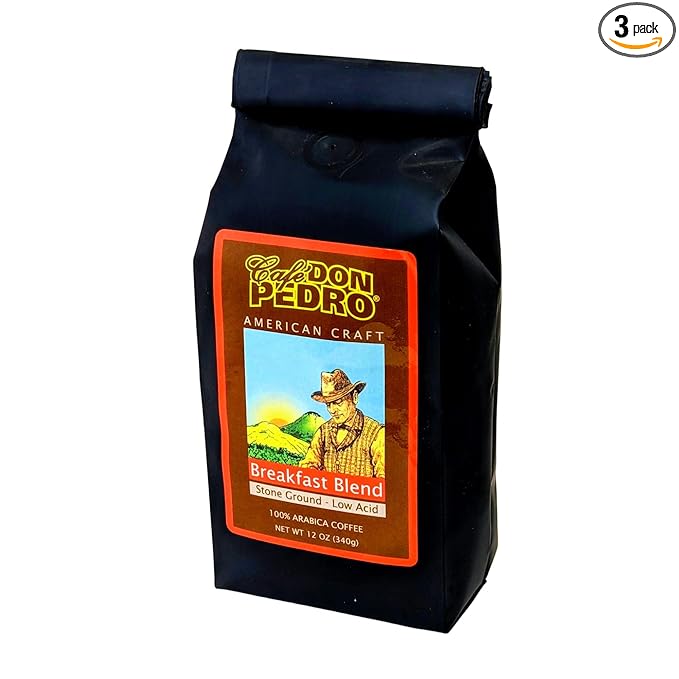 Cafe Don Pedro Breakfast Blend Low-Acid Coffee 12 oz bag (Ground) (3)