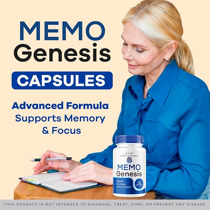 (3 Pack) Memo Genesis Capsules - Original MemoGenesis Brain Health Daily Support Pills Natural Advanced Formula Cognitive Health &amp Function to Help Maintain Clarity Focus 180 Capsules for 3 Month