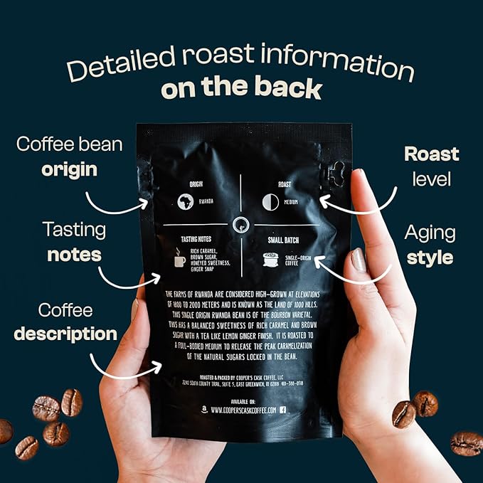 Gourmet Coffee Sampler Gift Box Set Roasted Coffee Ground Sumatra Dark Kenya AA Medium-Dark Rwanda Medium Natural Ethiopian Light Ground 4 Bags 16 oz Total