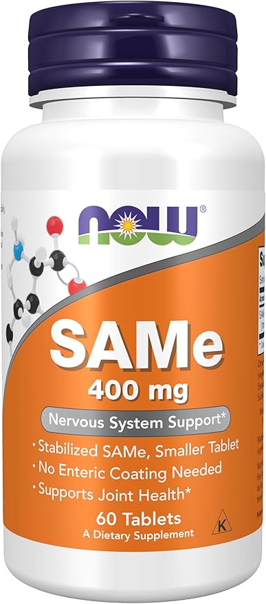 NOW Foods Supplements SAMe (S-Adenosyl-L-Methionine) 400 mg Nervous System Support* 60 Tablets