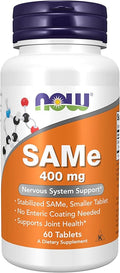 NOW Foods Supplements SAMe (S-Adenosyl-L-Methionine) 400 mg Nervous System Support* 60 Tablets