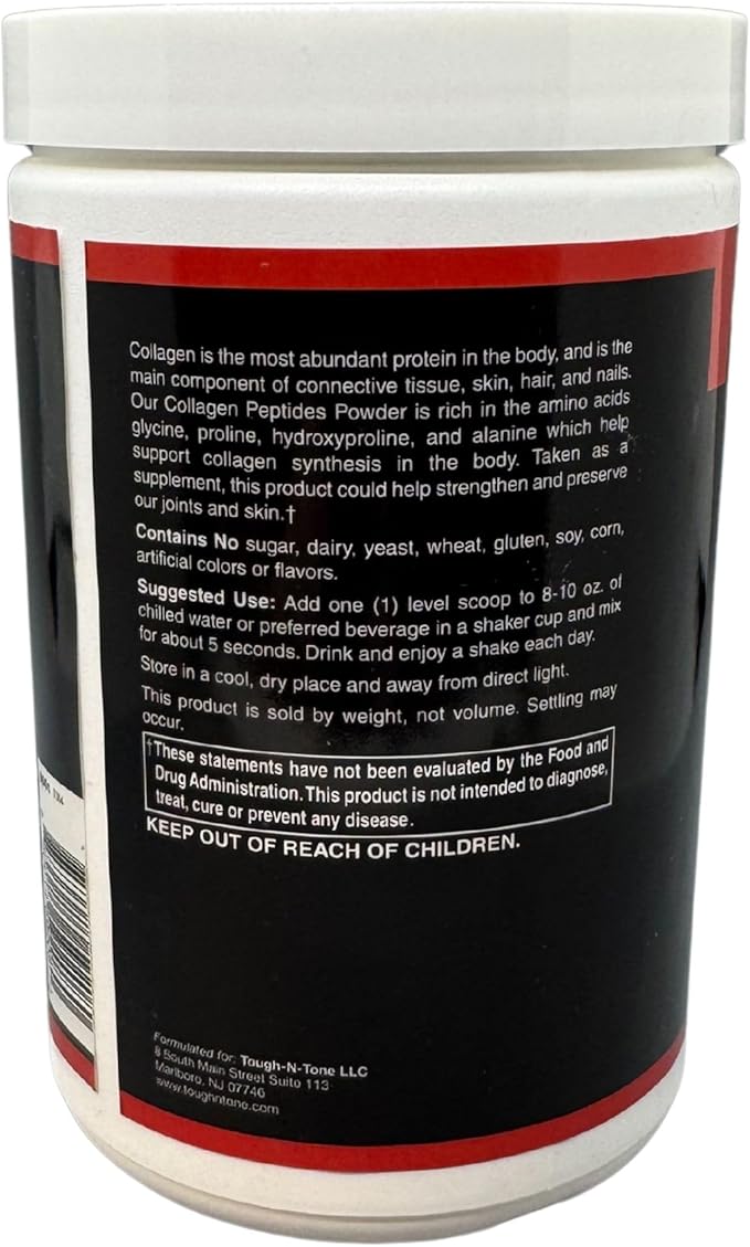 TOUGH-N-TONE Collagen Peptides Powder – Grass-Fed 560g | 20g Protein per Serving Unflavored Non-GMO Gluten-Free Dairy-Free No Sweeteners or Fillers – Supports Skin Hair &amp Digestive Health