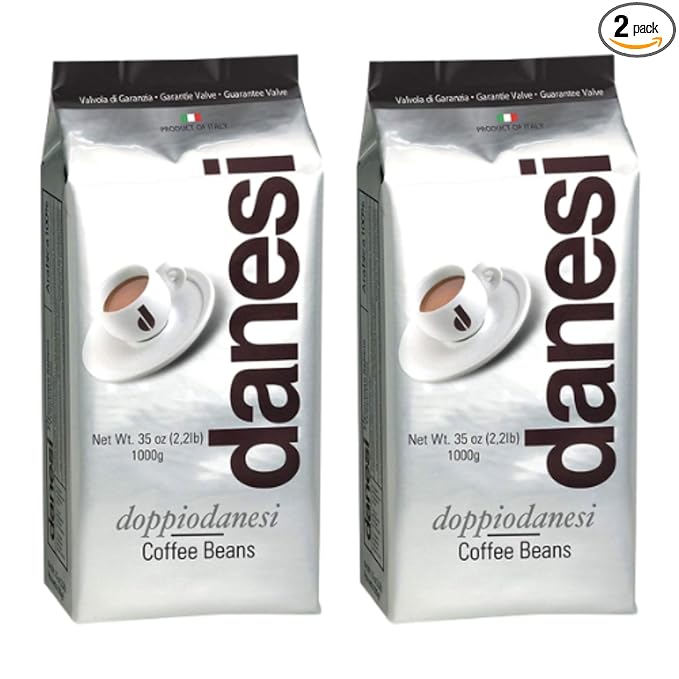 Danesi Caffe Italian Whole Coffee Beans - Espresso Coffee Beans and Medium Roast Whole Bean - Perfect for Espresso Machines French Press and Home Brewing - Doppio (4.5 lb)