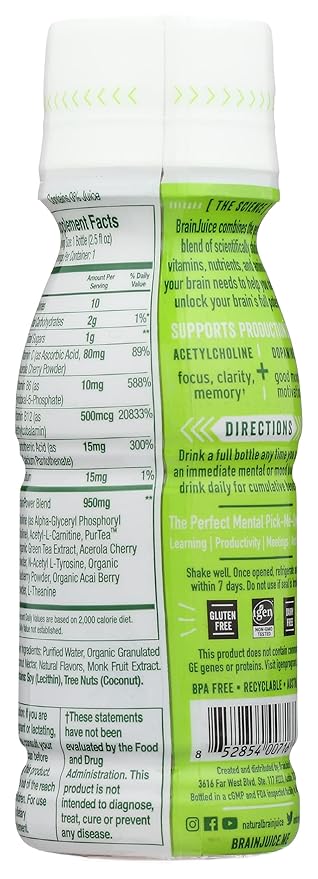 BrainJuice Strawberry Lemonade 2.5 Fluid Ounce (Pack of 12)