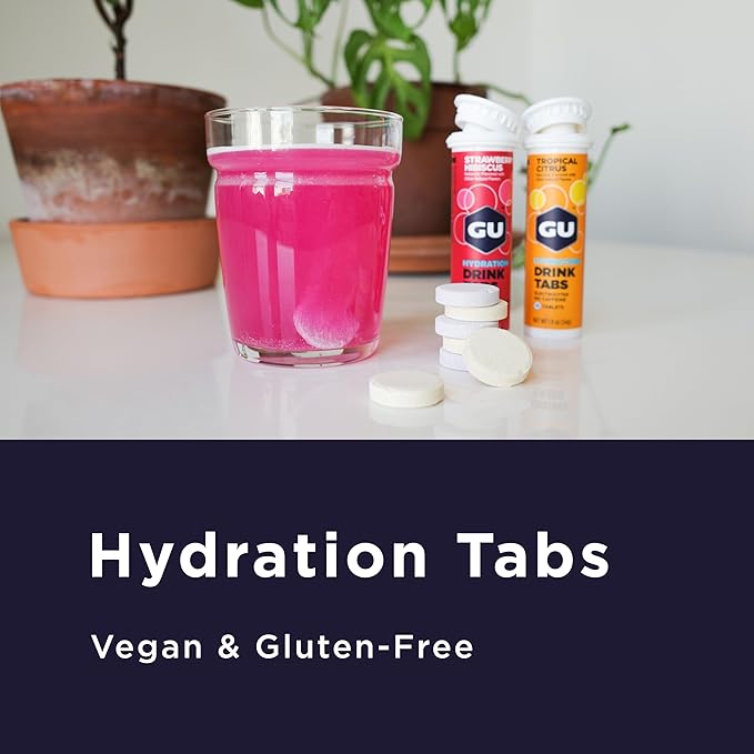 GU Energy Hydration Drink Tabs - Electrolyte Tablets for Fitness &amp Endurance Sports Rehydration Beverage Tropical Citrus 96 Servings