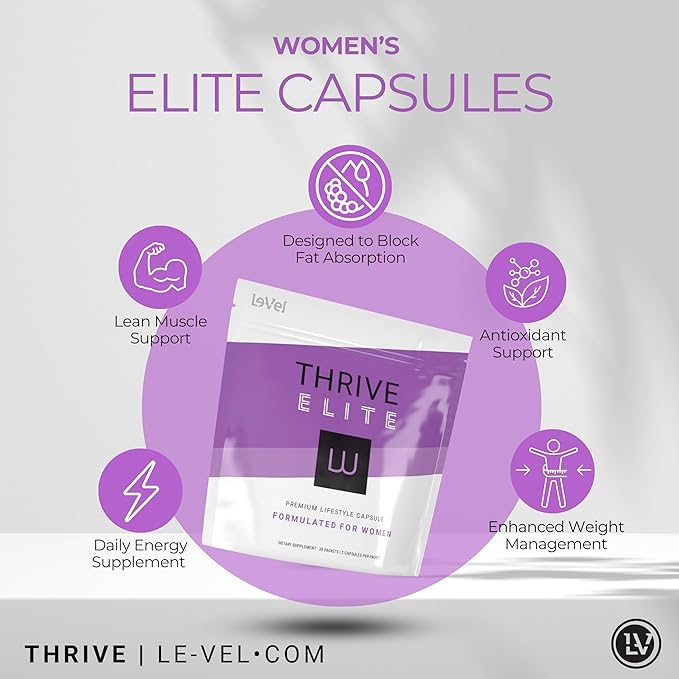 Le-Vel Thrive Elite Lifestyle Capsules - Nutritional Supplement 30 Count (Vitamin B2 60 Capsules)