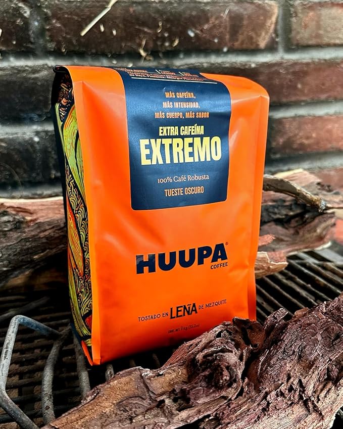 HUUPA Extreme Wood-Fired Roasted Coffee Organic Chiapas Coffee Dark Roast High Caffeine Full-Bodied Ground Extreme 16 oz