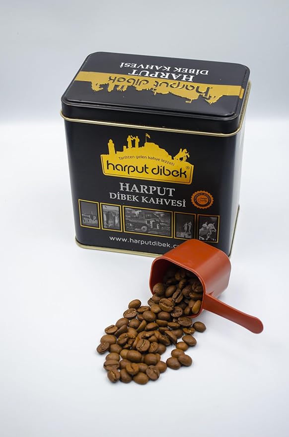 Harput Dibek Ground Coffee Arabica Fine Grade Medium Roast 500 Gr - 18 Oz Cardamom Coffee 1 Canister