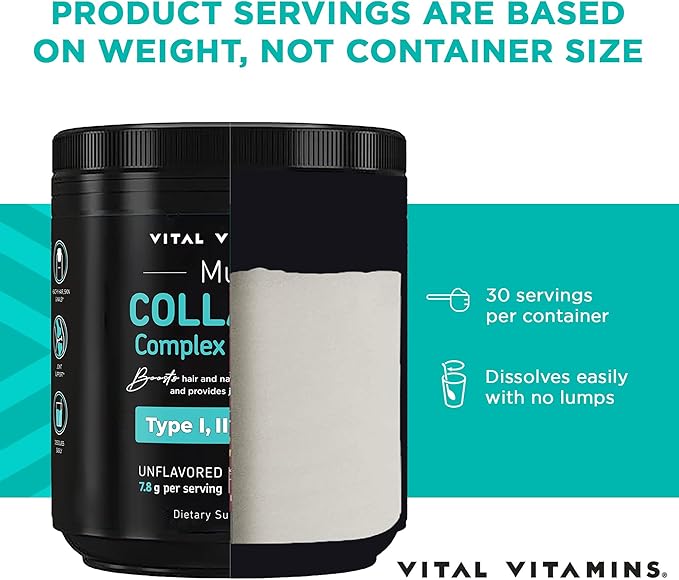 Vital Vitamins Multi Collagen Pills + Multi Collagen Peptides Powder