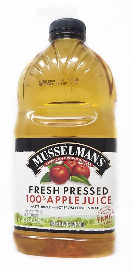 Premium 100% Pure Apple Juice Musselmans (64oz Fresh Pressed)