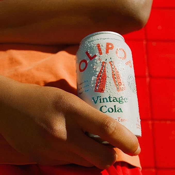 OLIPOP Prebiotic Soda Pop Vintage Cola Pantry Pack Packed with Prebiotics Fiber and Botanicals Gluten Free GMO Free 12oz (12-Cans)