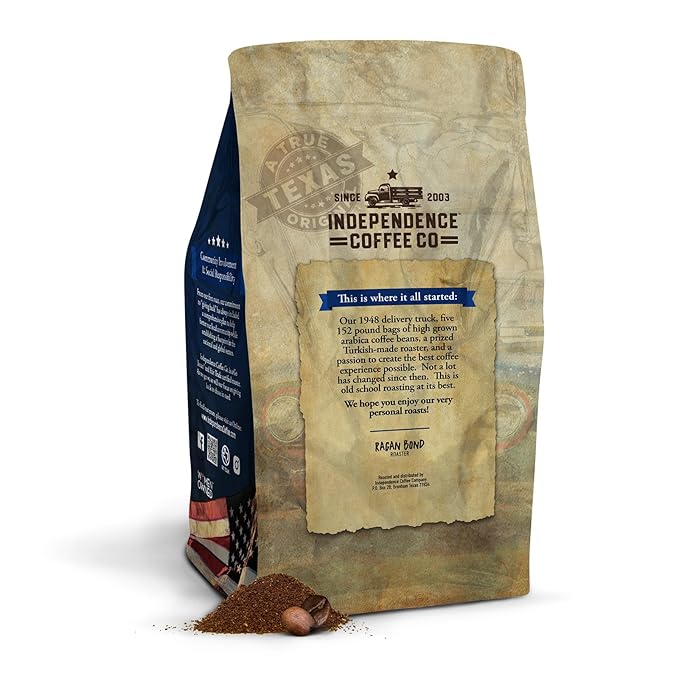 Independence Coffee Co. JackHammer Bold and Earthy Dark Roast Whole Bean Coffee 24 Ounce Bag (Packaging May Vary)