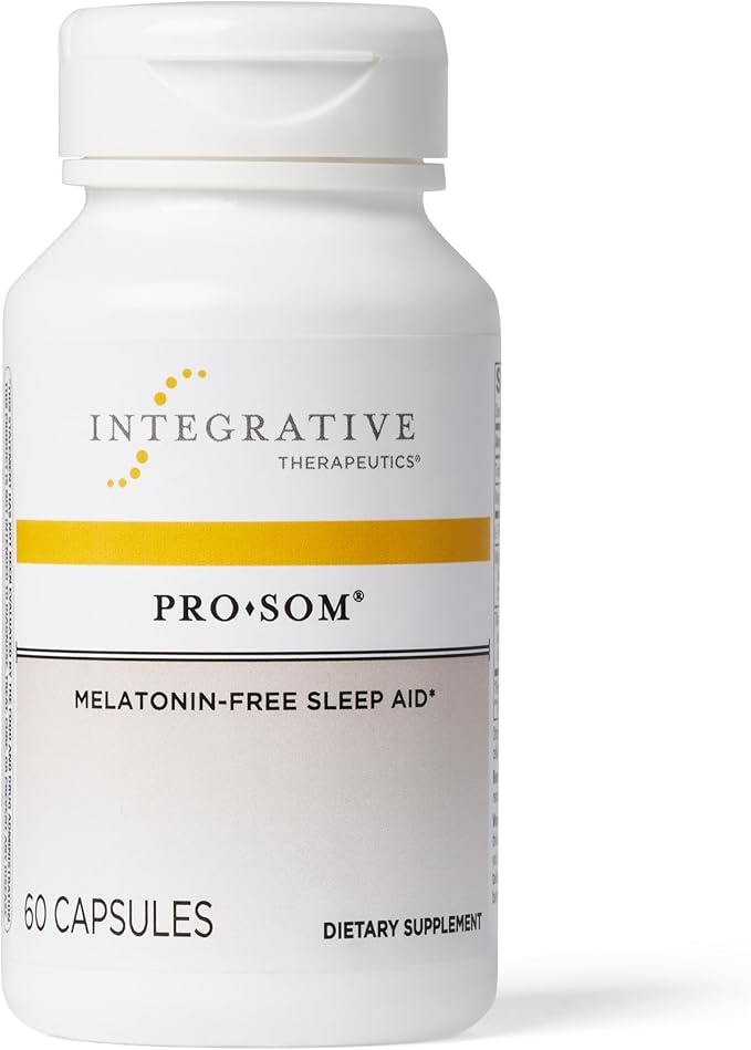 Integrative Therapeutics Pro-Som - Melatonin-Free Quality Sleep Support for Nighttime Relaxation* - Bedtime Supplement for Restful Sleep Support* - Dairy- &amp Gluten-Free - 60 Capsules (15 Servings)