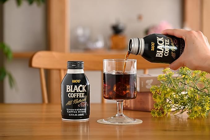 UCC Ready to Drink Black Coffee 9.74 FL OZ (Pack of 24) All Natural Unsweetened Coffee Instant Drinks Ingredients Water &amp Coffee Smooth and Creamy Convenient Bottle Imported from Japan