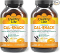 Country Life Cal-Snack Chewable Calcium Magnesium with Vitamin D 1000mg/500mg/50 IU Dairy-Free Vanilla Orange Flavor 60 Wafers Certified Gluten Free Certified Vegan (Pack of 2)