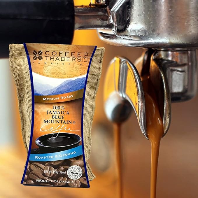 Jamaica Blue Mountain Coffee Certified 100% Pure Roasted Ground 1 Lb