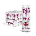 PHX Hydration Energy Drink - 700mg Electrolytes 200mg Natural Green Tea Caffeine 100% Daily Value 8 Essential Vitamins - 12 oz Cans (12 Pack) (12 Pack Wild Berry)