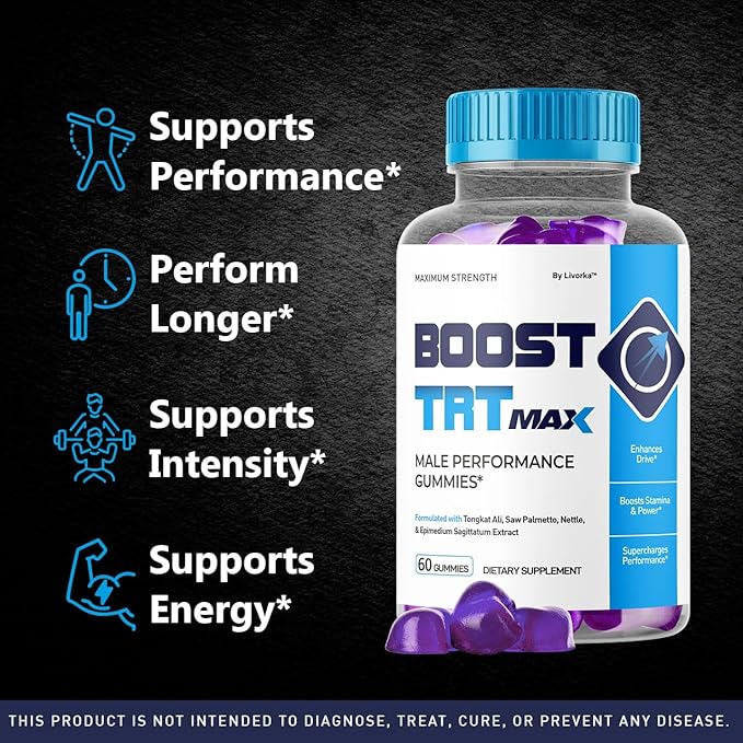 (2 Pack) Boost TRT Max - Official Boost TRT Max Gummies for Men Advanced Natural Formula Male Gummies for Maximum Performance &amp Support for Overall Wellness Booster TRT Max for 2 Months