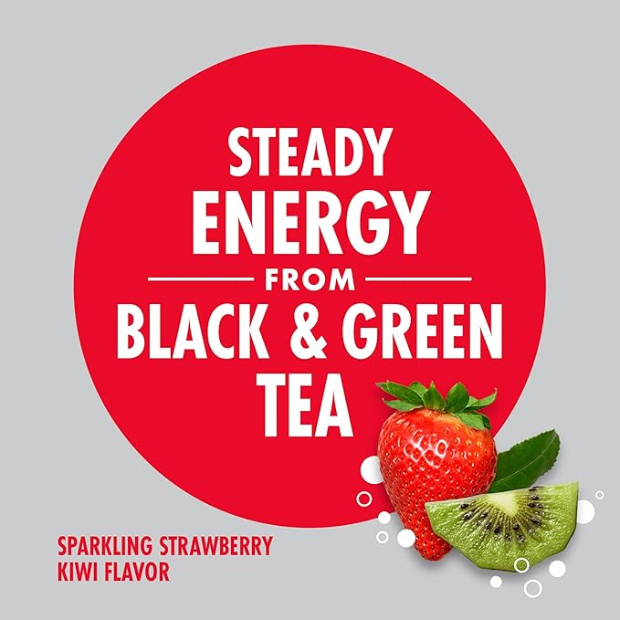 V8 +Energy Strawberry Kiwi Can | Sparkling | Juice Energy Drink | 11.5 fl oz | Pack of 16