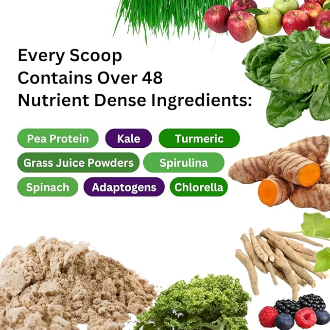 Paradise Herbs ORAC Energy Protein &amp Greens Powder Antioxidant Power of 24 Servings of Fruits &amp Vegetables in 1 Scoop + 20g Protein Unflavored 15 Servings
