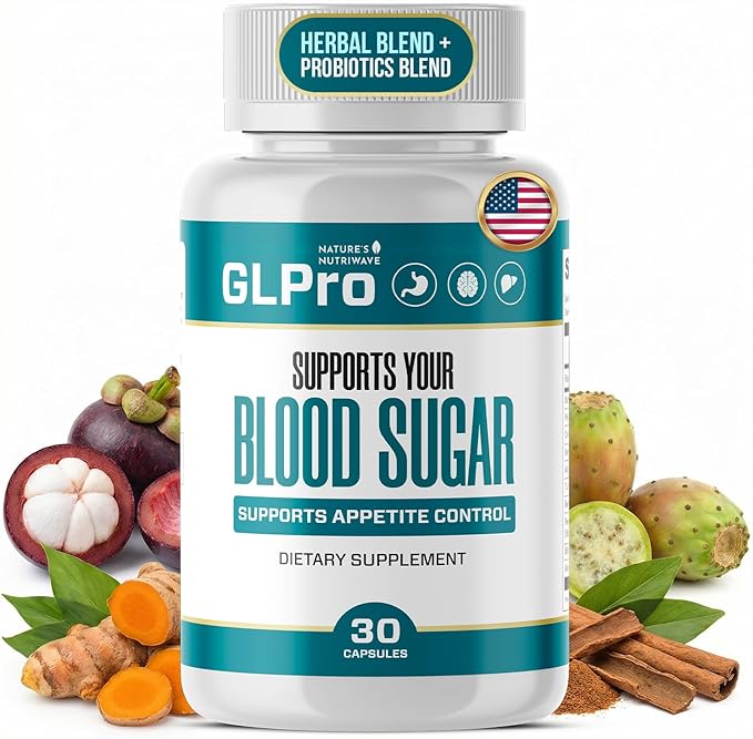 GLPro Capsules – Natural Supplement with Hawthorne Garlic Green Tea &amp Hibiscus – Non-GMO Gluten-Free Dairy-Free Vegetarian Made in USA – 30 Capsules 1 Month Supply