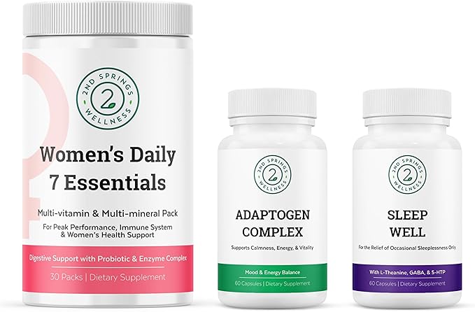 Women's Daily 7 Essentials Adaptogen Complex &amp Sleep Well Bundle