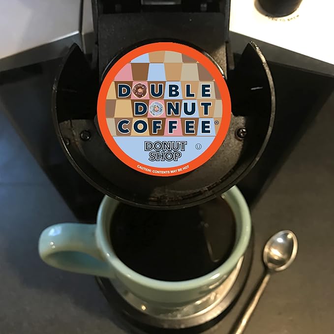 Double Donut Coffee Variety Pack Assorted Medium Roast Dark Roast &amp Flavored Coffee in Recyclable Single Serve Cup 80 Count
