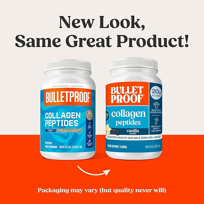 Bulletproof Vanilla Collagen Protein Powder with MCT Oil 19g Protein 42.3 Oz Value Size Collagen Peptides and Amino Acids for Healthy Skin Bones and Joints