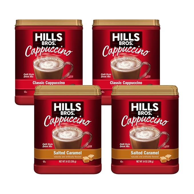 Hills Bros. Cappuccino Variety Pack - Classic &amp Salted Caramel (2 Each / 14 Oz)