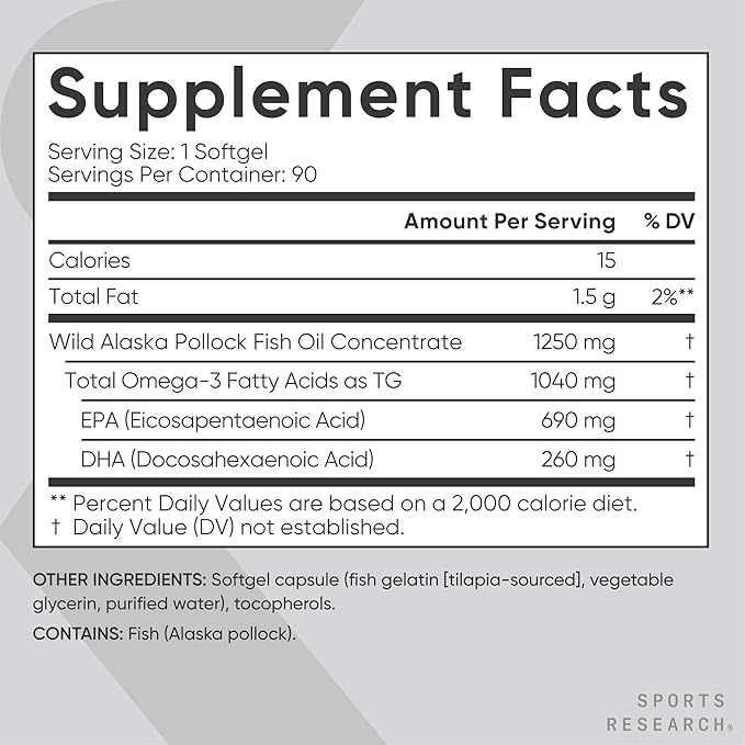 Sports Research Multivitamins Pack - Hydrolyzed Type 1 &amp 3 Collagen Powder Protein Wild Alaskan Pollock Omega-3 Fish Oil 1250mg &amp 5000 IU Vitamin D + 100mcg Mk7 Vitamin K