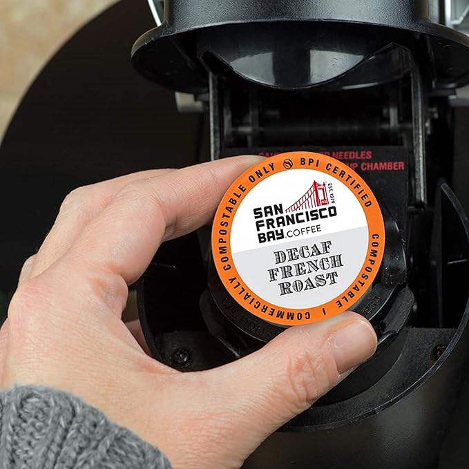 San Francisco Bay Compostable Coffee Pods - DECAF French Roast K Cup Compatible including Keurig 2.0Dark RoastSwiss Water Processed(Pack of 72)