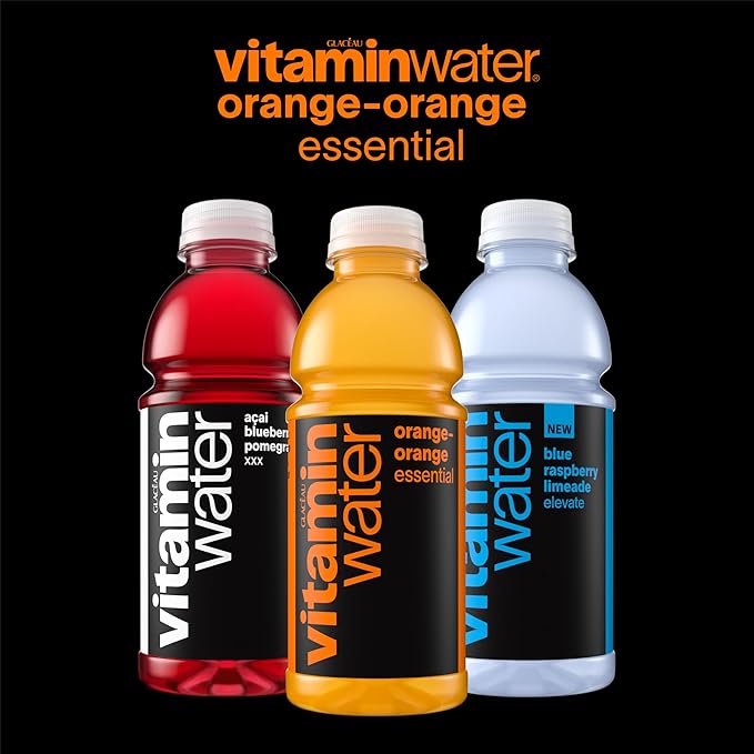 vitaminwater Essential Orange-Orange Flavored Water Beverage 20 fl oz Bottles 12 Pack