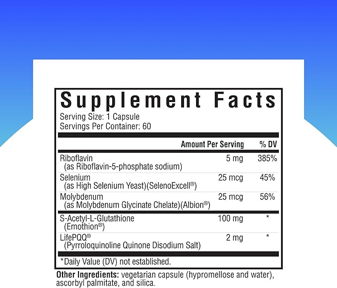 Seeking Health Glutathione Plus 100 mg S-Acetyl-L Glutathione with Cofactors Immune and Detoxification Support Liver Health Antioxidant and Free Radical Support Vegetarian (60 Capsules)