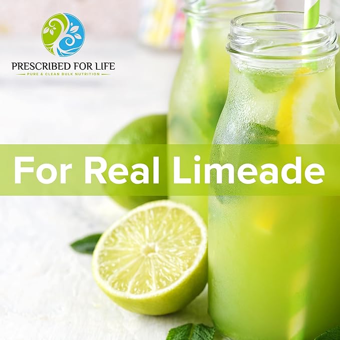 Prescribed for Life Lime Powder Natural &amp Unsweetened Spray Dried Lime Juice Powder Made from Real Limes Vegan Gluten Free Non GMO Reconstitute Ratio 1:2 (12oz / 340g)