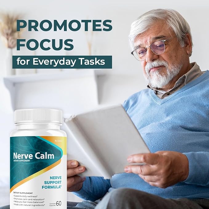 (5 Pack) Nerve Calm Capsules - Official NerveCalm Premium Formula Supplement Pills Advanced Support Formula for Wellness &amp Overall Health All Natural Nerve Calm Reviews 300 Capsules for 5 Month