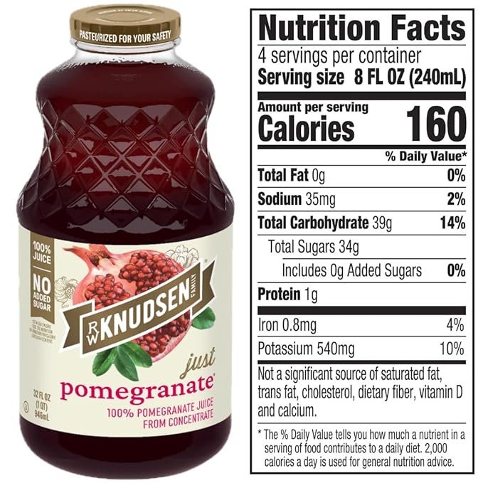 R.W. Knudsen No Sugar Added Juice Variety Pack 32 oz Bottles (Pack of 5) – Cranberry Pomegranate Blueberry &amp Black Cherry Mango
