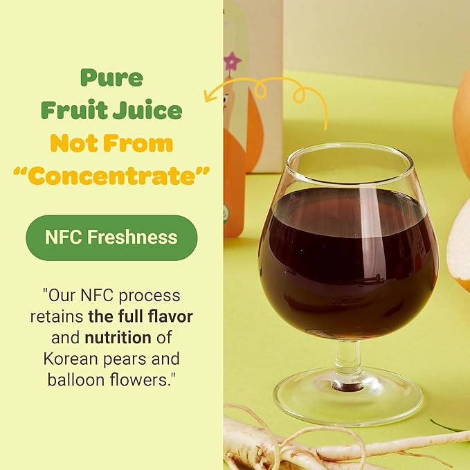 Korean Pear and Bellflower Root Juice [ 배도라지즙 ] All Natural Juice For Kids 2.7 Fl Oz Bags (Pack of 20)