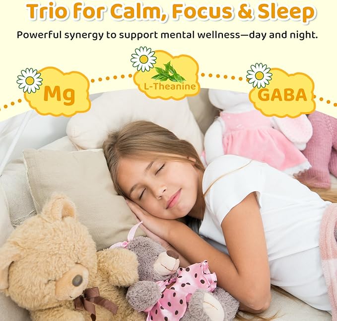 2 Pack Liposomal GABA L-Theanine Drops for Kids - Liquid GABA Supplement with Magnesium Chamomile Lemon Balm &amp Vitamin B6 - Support Relaxation Focus &amp Stress Relief for Kids &amp Adults -