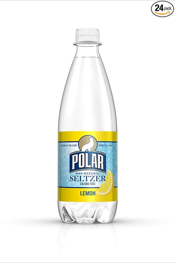 Polar Beverages Seltzer Lemon 20 Fluid Ounce (Pack of 24)