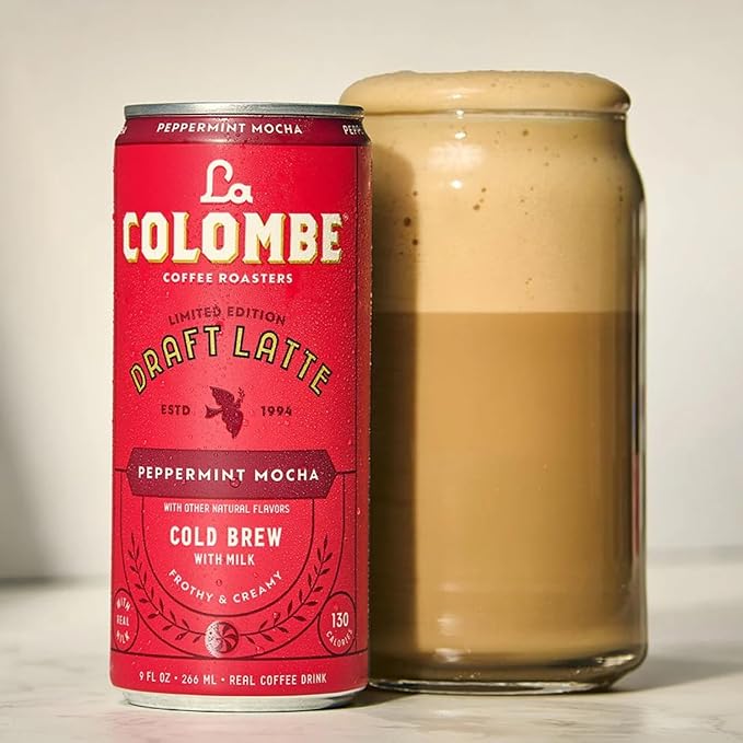 La Colombe Peppermint Mocha Draft Latte 12 pack Cold-Pressed Espresso And Frothed Milk Dark Chocolate Made With Real Ingredients Grab And Go Coffee