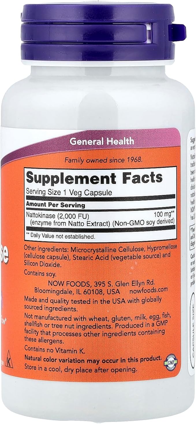 NOW Foods Nattokinase 100 mg 120 VegiCaps
