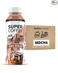 SUPER COFFEE Keto Protein Coffee (0g Added Sugar 10g Protein 70 Calories) [Mocha] 12 Fl Oz 12 Pack | Iced Smart Coffee Drinks