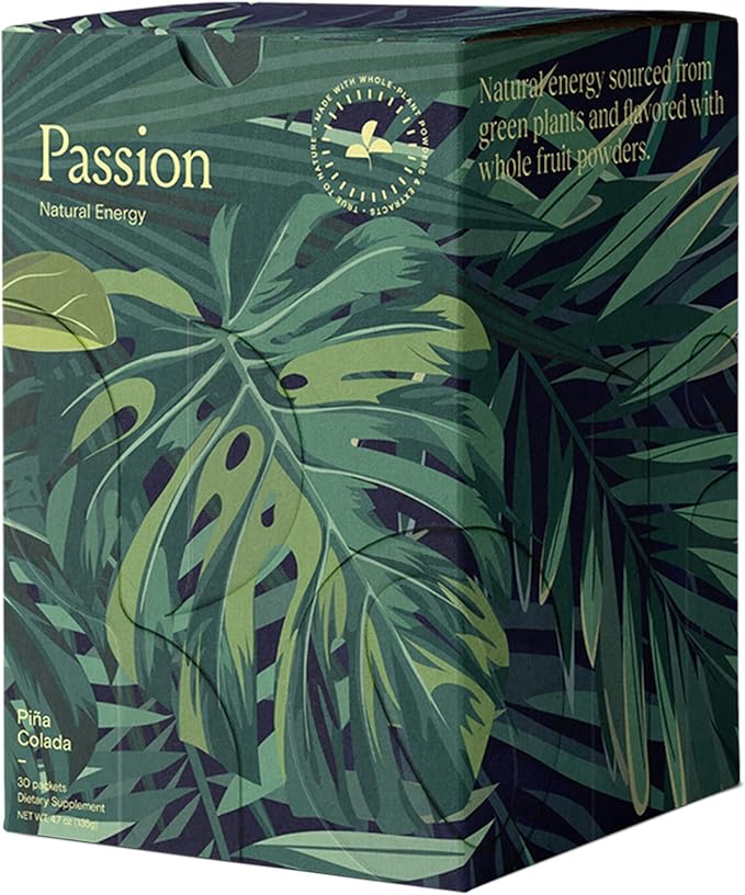 Yoli® Passion Energy Drink Powder Mix - Natural Energy Drink Mix for Endurance and Stamina 30 Packets - Pina Colada Flavor